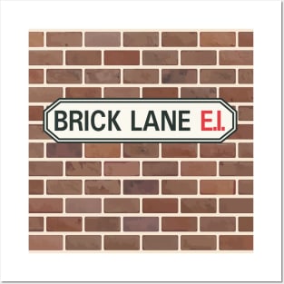 Brick Lane Street Sign on Wall Posters and Art